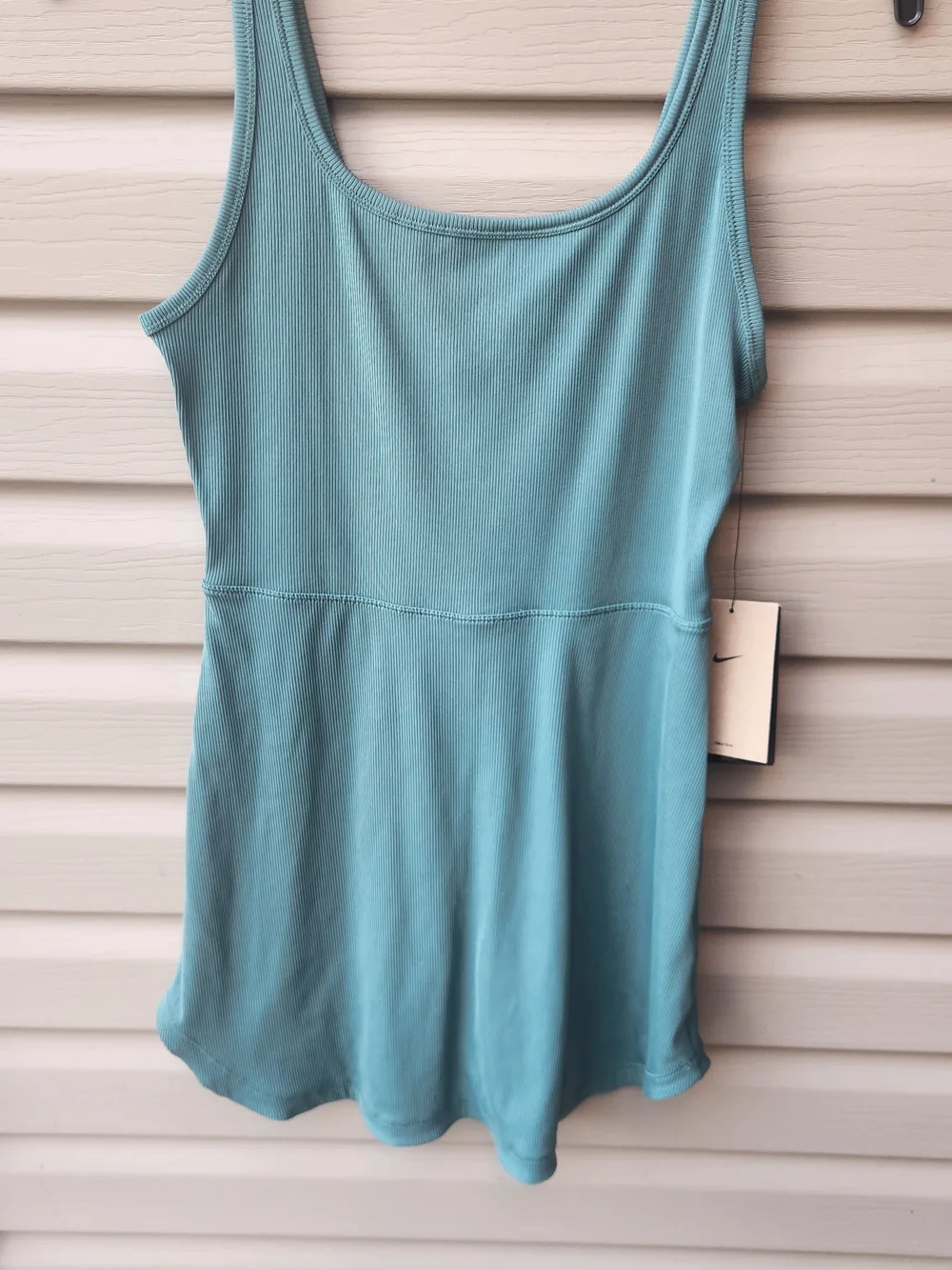 Nike Teal Scoop Neck Ribbed Mini Dress